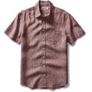 NEW Taylor Stitch The Short Sleeve California Button Up in Dried Cherry Hemp